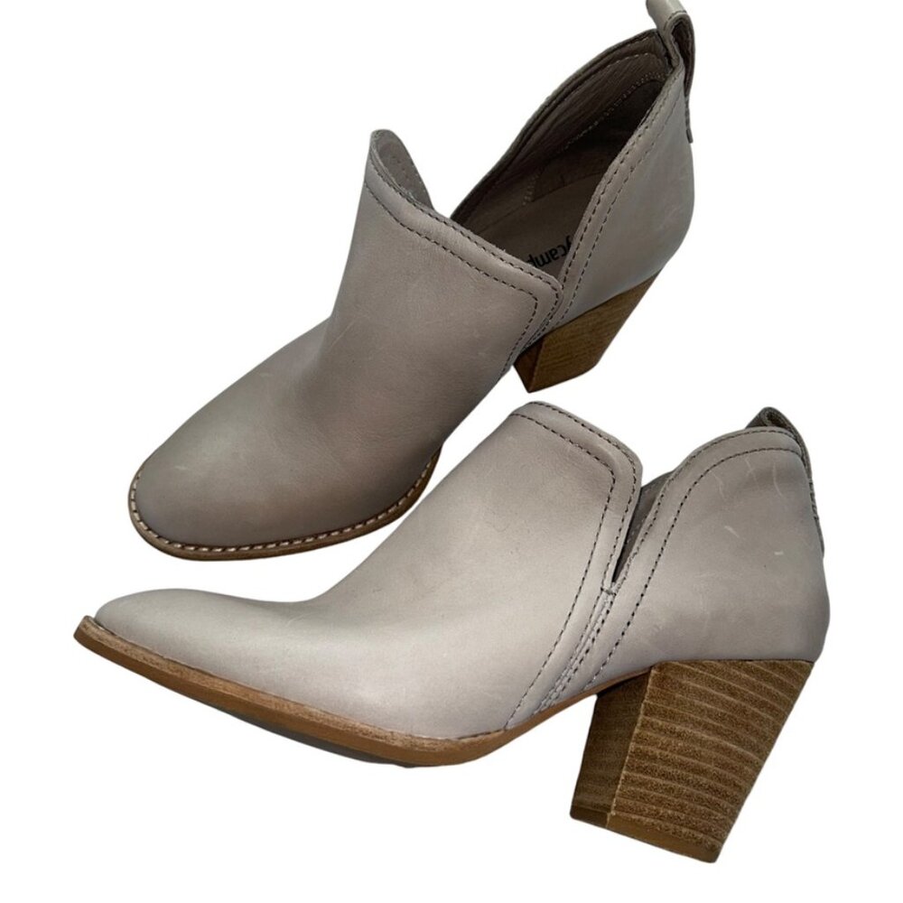 Jeffrey Campbell bone khaki slip on ankle BOOTS FALL WINTER heels 7 1/2